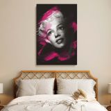 Marilyn Monroe Pink Brush Pop Art - Bold Retro Canvas Wall Decor - Image 3