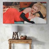Marilyn Monroe Reclining in Red - 1955 — single-panel canvas above a console table