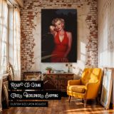 Marilyn Monroe Red Dress Glamour - Vintage Hollywood Fashion Portrait canvas wall art - Image 3