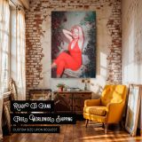 Marilyn Monroe Red Halter Jumpsuit - Joyful Retro Fashion Photo canvas wall art - Image 3