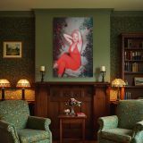 Marilyn Monroe Red Halter Jumpsuit - Joyful Retro Fashion Photo canvas wall art - Image 5