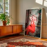 Marilyn Monroe Red Halter Jumpsuit - Joyful Retro Fashion Photo canvas wall art - Image 7