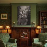 Marilyn Monroe Red Jumpsuit Pose - Classic Glam Smile in B&W canvas wall art - Image 5