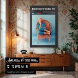 Marilyn Monroe Relaxed in Blue - Retro Star in Casual Pose canvas wall art
