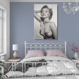 Marilyn Monroe Satin Gown and Jewelry - Black and White Hollywood Canvas - Image 4