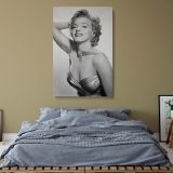 Marilyn Monroe Satin Gown and Jewelry - Black and White Hollywood Canvas - Image 8