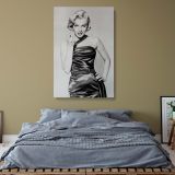 Marilyn Monroe Satin Gown Pose - Black and White Vintage Actress Print - Image 8