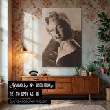 Marilyn Monroe Sepia Toned Glamour - Elegant Woman Portrait canvas wall art