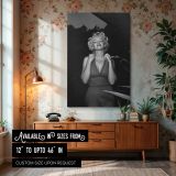Marilyn Monroe Sleeveless Outfit - Bold Retro Glam Pose in Studio canvas wall art