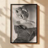 Marilyn Monroe Smiling in Black - Classic Hollywood Portrait canvas wall art - Image 2