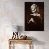 Marilyn Monroe Smiling in Feather Wrap - Classic Hollywood Canvas Wall Art