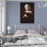 Marilyn Monroe Smiling in Feather Wrap - Classic Hollywood Canvas Wall Art - Image 4