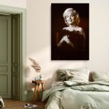 Marilyn Monroe Smiling in Feather Wrap - Classic Hollywood Canvas Wall Art - Image 6