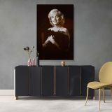 Marilyn Monroe Smiling in Feather Wrap - Classic Hollywood Canvas Wall Art - Image 7