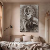 Marilyn Monroe Smiling in Sequin Gown - Retro Glamour Wall Canvas Art - Image 2