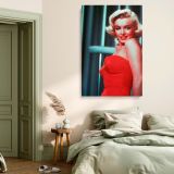 Marilyn Monroe Strapless Red Dress - Retro Canvas Wall Art for Movie Lovers - Image 6
