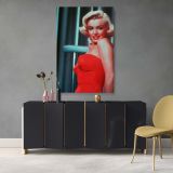 Marilyn Monroe Strapless Red Dress - Retro Canvas Wall Art for Movie Lovers - Image 7