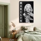 Marilyn Monroe Vertical Text Canvas - Retro Black and White Hollywood Print - Image 6