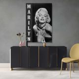 Marilyn Monroe Vertical Text Canvas - Retro Black and White Hollywood Print - Image 7