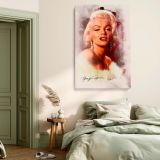 Marilyn Monroe Watercolor in Fur - Retro Canvas with Signature - Image 6