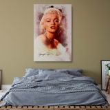Marilyn Monroe Watercolor in Fur - Retro Canvas with Signature - Image 8