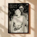 Marilyn Monroe with Arthur Miller - Vintage Love Scene Photo canvas wall art - Image 2