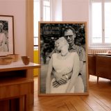 Marilyn Monroe with Arthur Miller - Vintage Love Scene Photo canvas wall art - Image 8