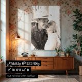 Marilyn Monroe with Cowboy - Romantic Vintage Film Scene canvas wall art