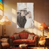 Marilyn Monroe with Cowboy - Romantic Vintage Film Scene canvas wall art - Image 4