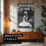 Marilyn Monroe with Dogs Quote - "Just Humans" B&W Poster