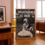 Marilyn Monroe with Dogs Quote - "Just Humans" B&W Poster - Image 8