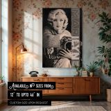 Marilyn Monroe with Guitar - Retro Glamour Photo Poster