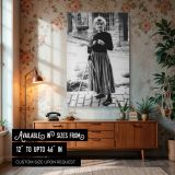 Marilyn Monroe with Retro Camera - Timeless B&W Photo canvas wall art