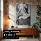 Marilyn Smiling in B&W - Iconic 1950s Glamour Shot canvas wall art