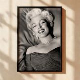 Marilyn Smiling in B&W - Iconic 1950s Glamour Shot canvas wall art - Image 2