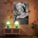 Marilyn Smiling in B&W - Iconic 1950s Glamour Shot canvas wall art - Image 6