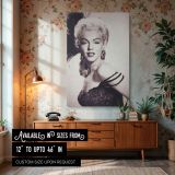 Marilyn with Feather Headpiece - Retro Fashion Portrait canvas wall art
