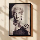 Marilyn with Feather Headpiece - Retro Fashion Portrait canvas wall art - Image 2