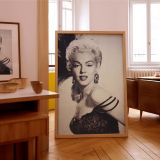 Marilyn with Feather Headpiece - Retro Fashion Portrait canvas wall art - Image 8