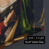 Martha and Mary Magdalene by Caravaggio - canvas surface and wrapped edge detail