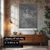 Mattathias Flees to Mountains - Gustave Dore Sacred Uprising with Stormy Sky canvas wall art