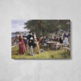 May Day by Adrien Moreau - single-panel canvas displayed above a console table