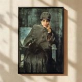 Meditation Portrait by William Merritt Chase - Poised Expression and Blue Room canvas wall art - Image 2