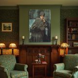 Meditation Portrait by William Merritt Chase - Poised Expression and Blue Room canvas wall art - Image 4