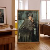 Meditation Portrait by William Merritt Chase - Poised Expression and Blue Room canvas wall art - Image 7