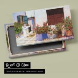 Mediterranean Doorway with Flowers - canvas rear frame and hanging hardware