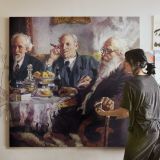 Men Taking Tea — room mockup view 3