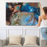 Mermaid by Daniel Gerhartz - single-panel canvas shown with a person for scale