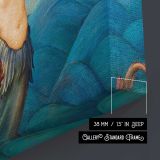 Mermaid over the Waves - canvas surface and wrapped edge detail