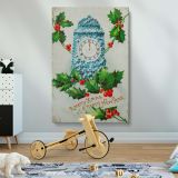 Merry Christmas and Happy New Year - Holly and Clock Vintage Print - Image 2